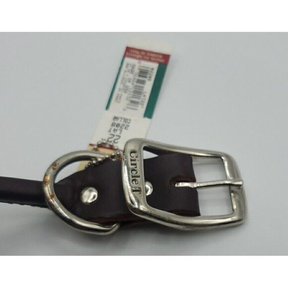 Circle T Pet Brown Leather Round Flat Rolled Dog Collar - 22 Inch NWT - Picture 6 of 7